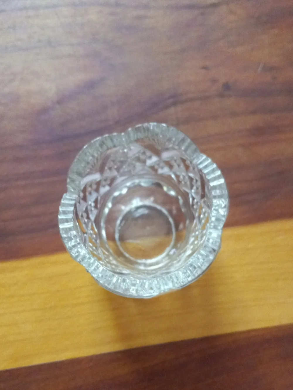 Cut Glass Toothpick Holder - Clear Pressed Glass